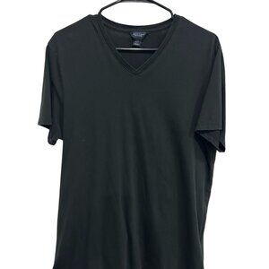 Thomas Parker V-Neck Short Sleeve T-Shirt Black Sz Large Pima Cotton Tee